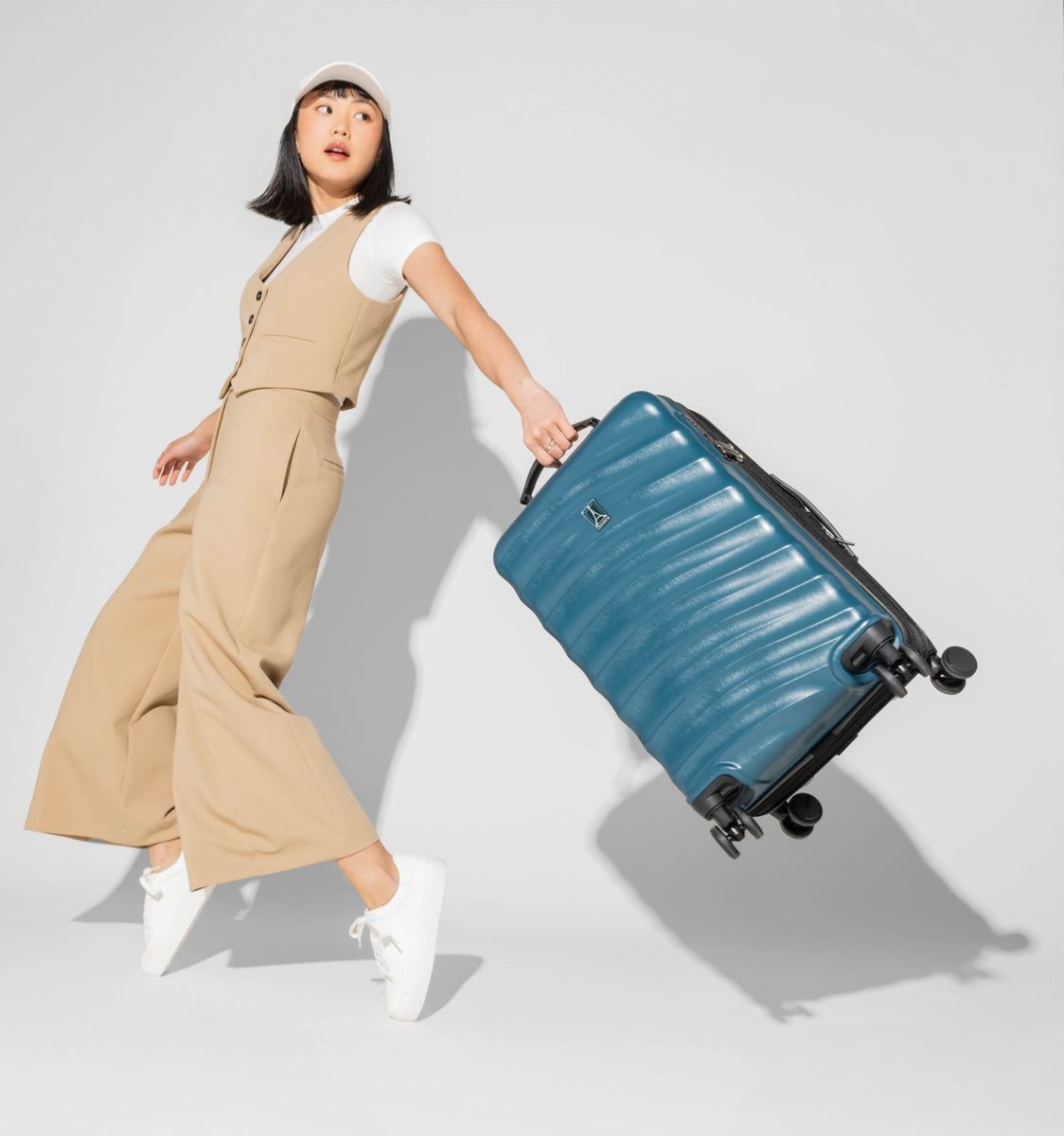 Large check-in suitcases lined up