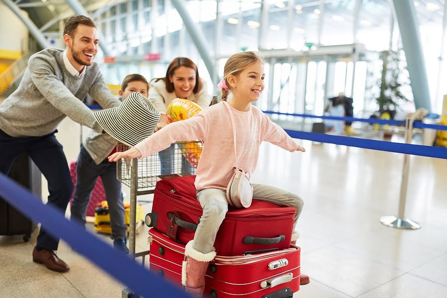 Family holidays travel scene